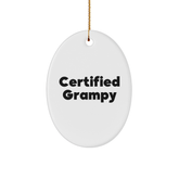 Funny Grampy Oval Ornament Gifts from Family for Grampy Christmas Unique Gifts - Image 1